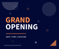 Geometric Shapes Grand Opening Facebook Post Design
