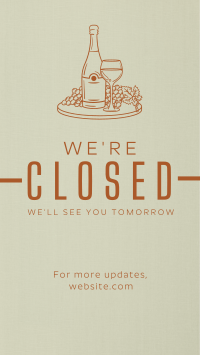 Minimalist Closed Restaurant Facebook story Image Preview