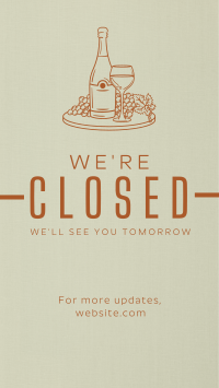 Minimalist Closed Restaurant Facebook Story Image Preview