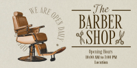 Editorial Barber Shop Twitter Post Design