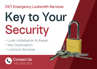 Locksmith Shop Services Postcard Design