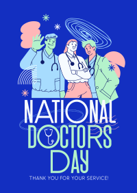 Modern Quirky Doctor's Day Poster Design
