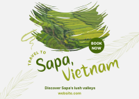 Sapa Vietnam Travel Postcard Design