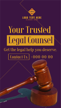 Trusted Legal Counsel Facebook story Image Preview