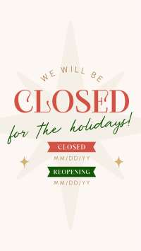 Holiday Closing Badge Instagram Story Design