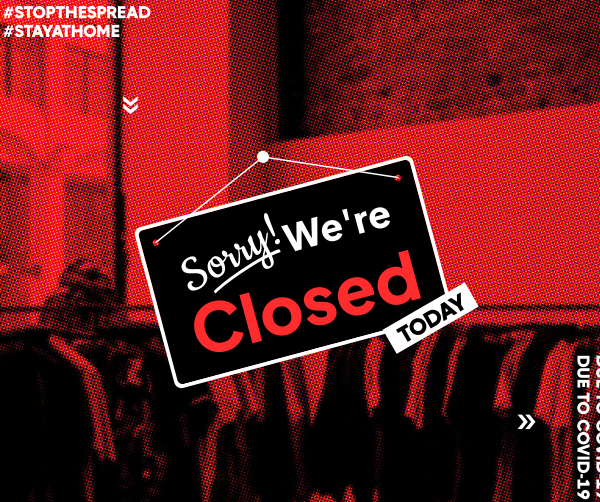 We're Closed Sign Facebook Post Design Image Preview