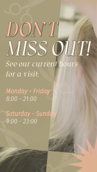 Salon Hours TikTok Video Design