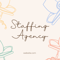 Chair Patterns Staffing Agency Instagram Post Design