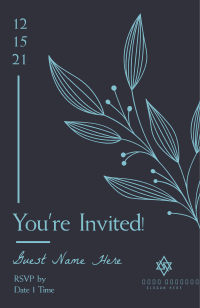 Minimalist Botanical Invite Invitation Image Preview