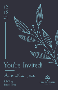 Minimalist Botanical Invite Invitation Preview