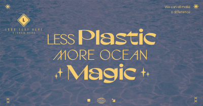 Minimalist Sparkly Ocean  Facebook ad Image Preview