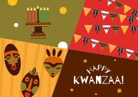 Abstract Kwanzaa Postcard Design