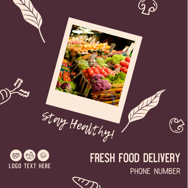 Fresh Food Delivery Instagram Post Design Image Preview