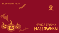 Halloween Pumpkin Greeting Zoom Background Image Preview