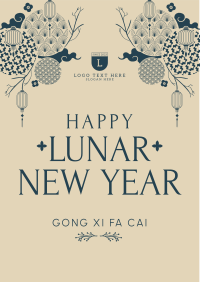 Beautiful Ornamental Lunar New Year Flyer Design