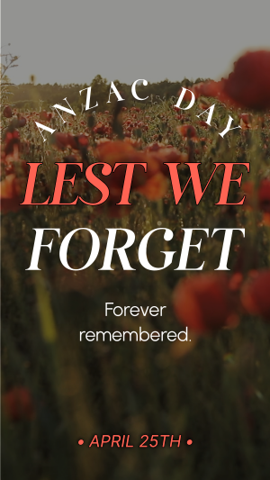 Red Poppy Lest We Forget Instagram story Image Preview