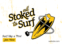 Stoked to Surf Postcard Design