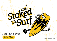Stoked to Surf Postcard Image Preview