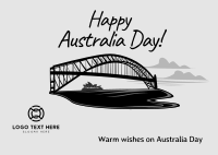 Australia Harbour Bridge Postcard Design