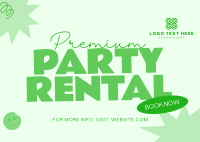 Playful Party Rental Postcard Design