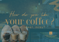 Coffee Flavors Postcard Design