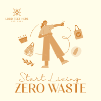 Living Zero Waste Instagram Post Design