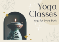 Modern Yoga Class For Every Body Postcard Design