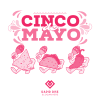 Cinco De Mayo Mascot Celebrates Instagram post Image Preview