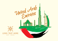 UAE City Scribbles Postcard Image Preview