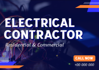  Electrical Contractor Service Postcard Design