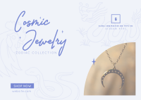 Cosmic Zodiac Jewelry  Postcard Design