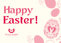 Eggs and Flowers Easter Greeting Postcard Image Preview