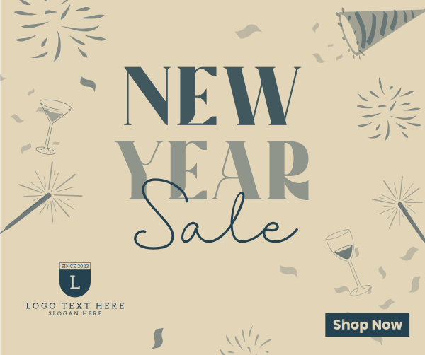 New Year Sparklers Sale Facebook Post Design Image Preview