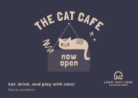 Cat Cafe Postcard Design