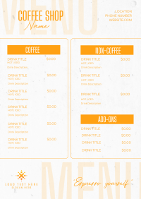 Minimalist Coffee Shop Menu Design