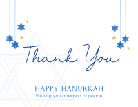 Simple Hanukkah Greeting Thank You Card Design