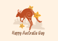 Kangaroo Australia Day Postcard Image Preview