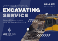 Modern Excavating Service Postcard Design