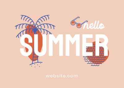 Hello Summer Postcard Image Preview