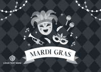 Mardi Gras Celebration Postcard Design