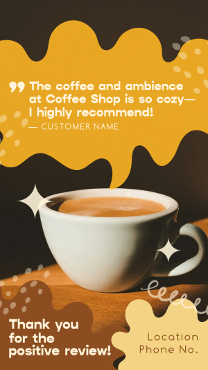 Quirky Cafe Testimonial Instagram story Image Preview