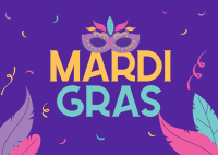 Mardi Gras Celebration Postcard Image Preview