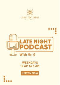 Late Night Podcast Flyer Design
