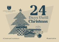 Exciting Christmas Countdown Postcard Design