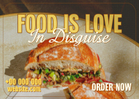 Food Love Quote Postcard Image Preview