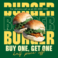 Double Burger Promo Instagram Post Design