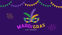 Mardi Gras Mask Facebook Event Cover Design