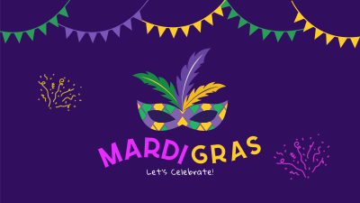 Mardi Gras Mask Facebook event cover Image Preview