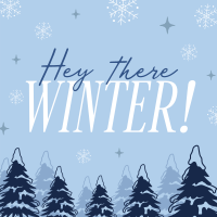 Hey There Winter Greeting Instagram post Image Preview