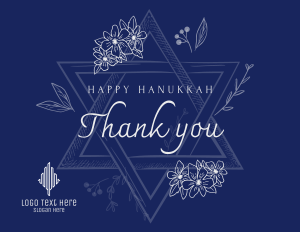 Hanukkah Star Greeting Thank You Card Image Preview
